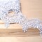 1 Yard 2.5 Inch Silver Bridal Lace Trim with Pearls and Sequins